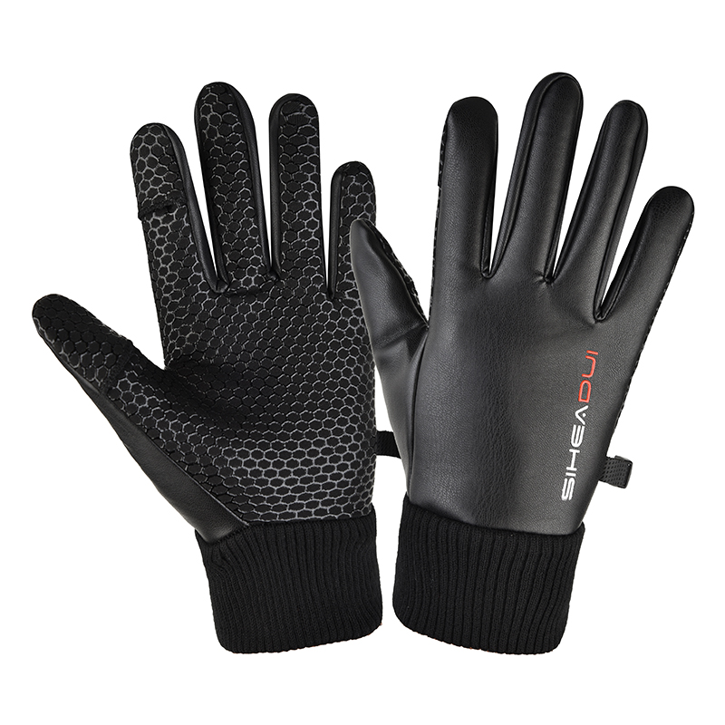 Insulated anti-slip gloves for phone men black