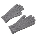 Knitted phone gloves with finger cutout unisex grey