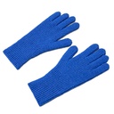 Knitted phone gloves with finger cutout unisex blue