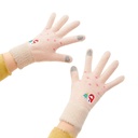 Warm winter gloves touch phone gloves women's beige