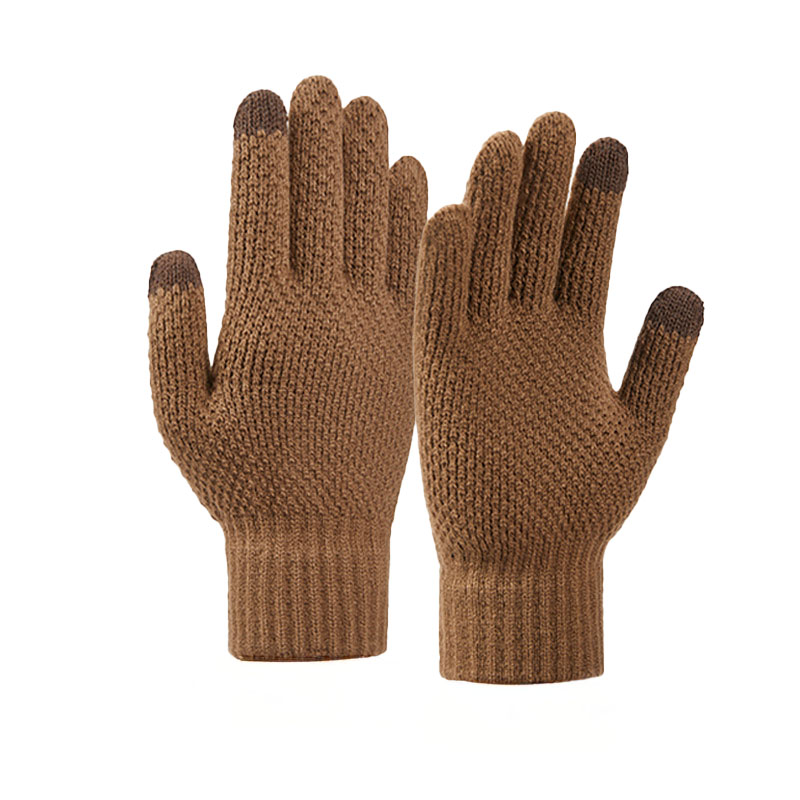 Winter touch gloves for phone 22x11cm unisex brown.