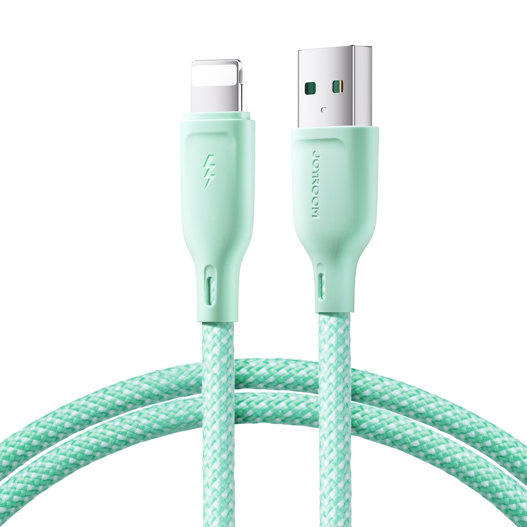 "iPhone" įvairiaspalvis serijos USB-A - Lightning 3A 1 m žalias kabelis