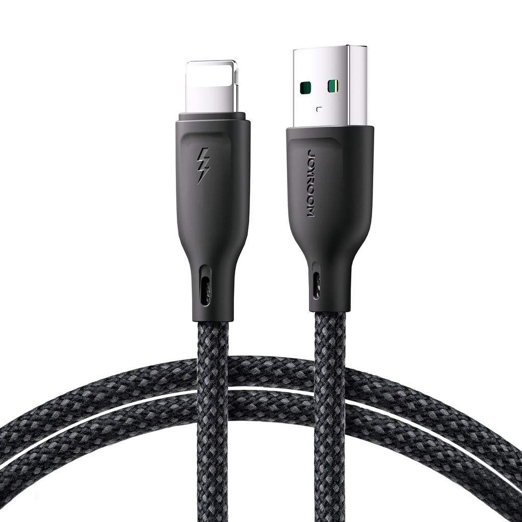 "iPhone" įvairiaspalvis serijos USB-A - Lightning 3A 1 m ilgio juodas kabelis