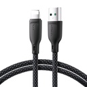"iPhone" įvairiaspalvis serijos USB-A - Lightning 3A 1 m ilgio juodas kabelis