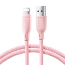 "iPhone" įvairiaspalvis USB-A - Lightning 3A 1 m rausvas kabelis