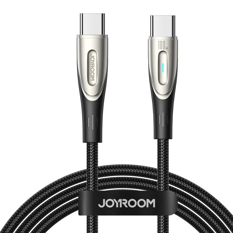 Star-Light sērijas pītais USB-C kabelis - USB-C 100W 1,2 m melns