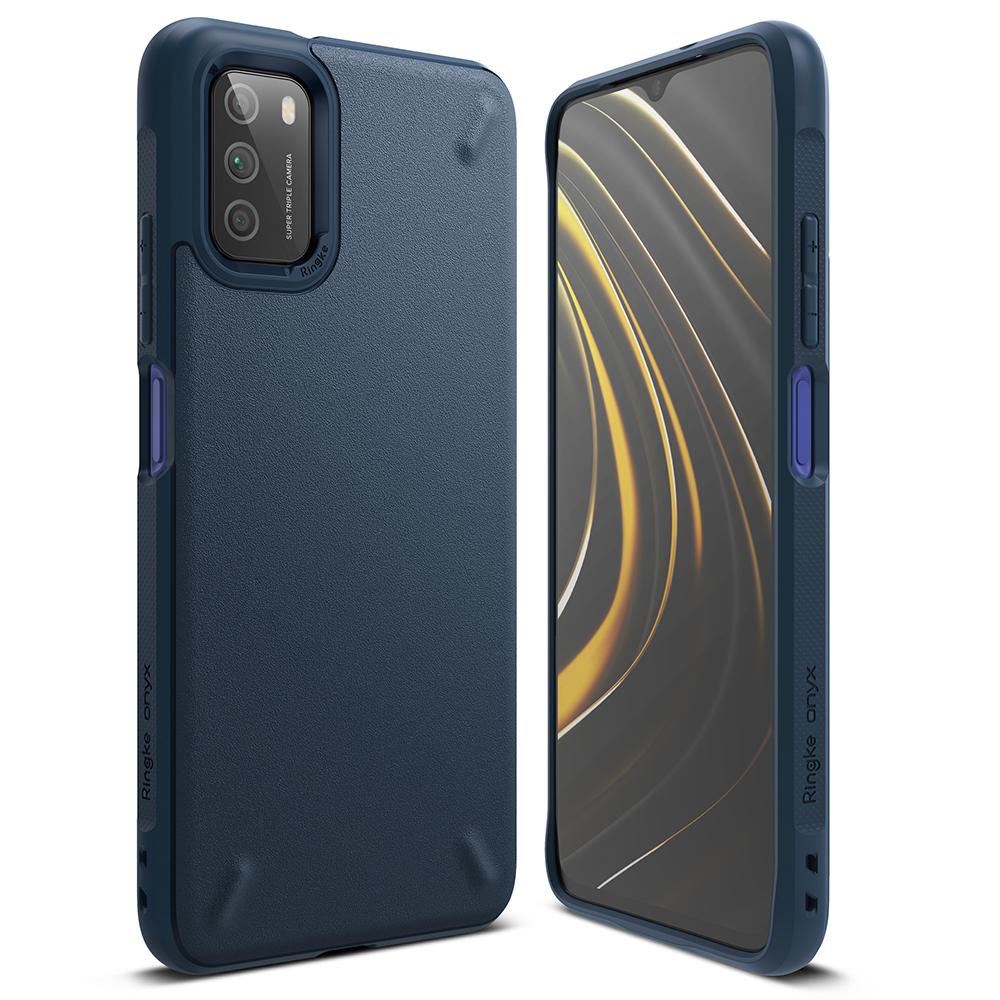 Izturīgs, pastiprināts apvalks XIAOMI POCO M3 tālrunim ONYX tumši zils