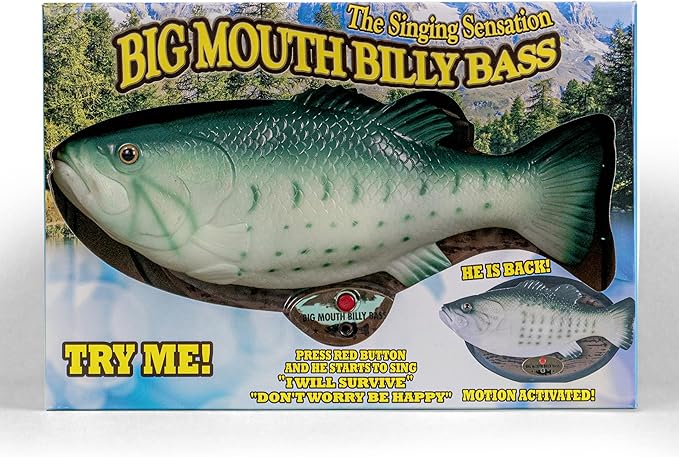 Big Mouth Billy Bass - Der singende & tanzende Fisch ca 28 cm (Don't Worry be Happy & I'll Survive)