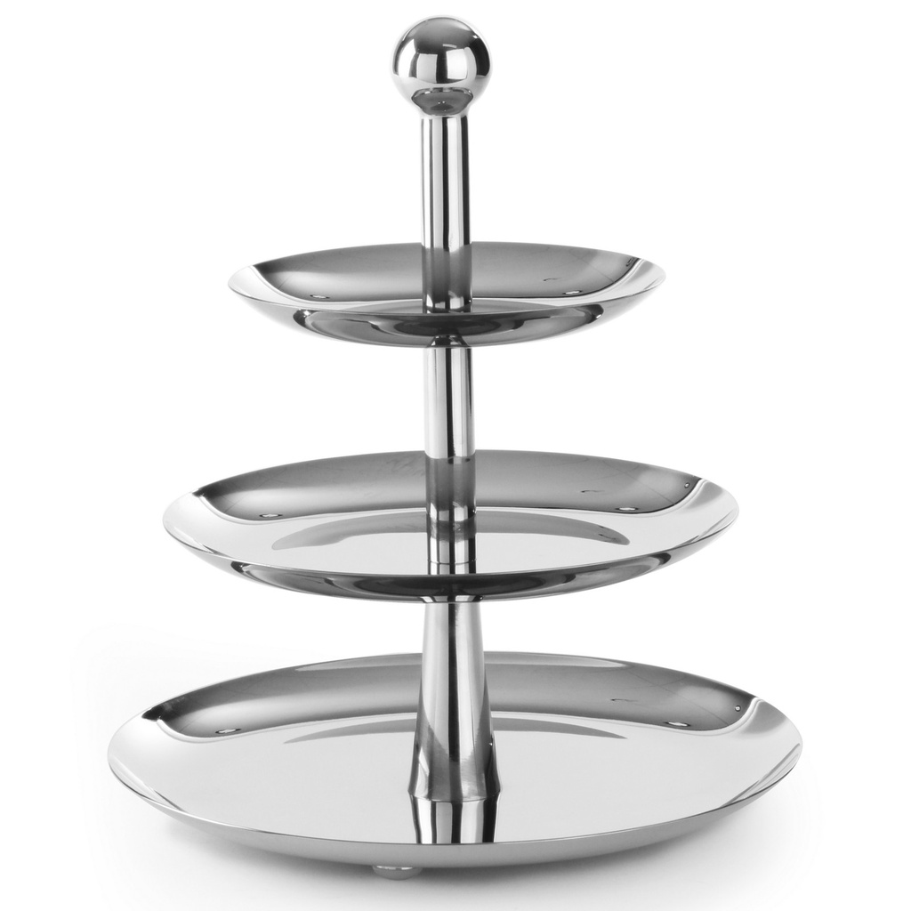 Stacking platter for cakes and pralines 3-stage folding platter - Hendi 429914