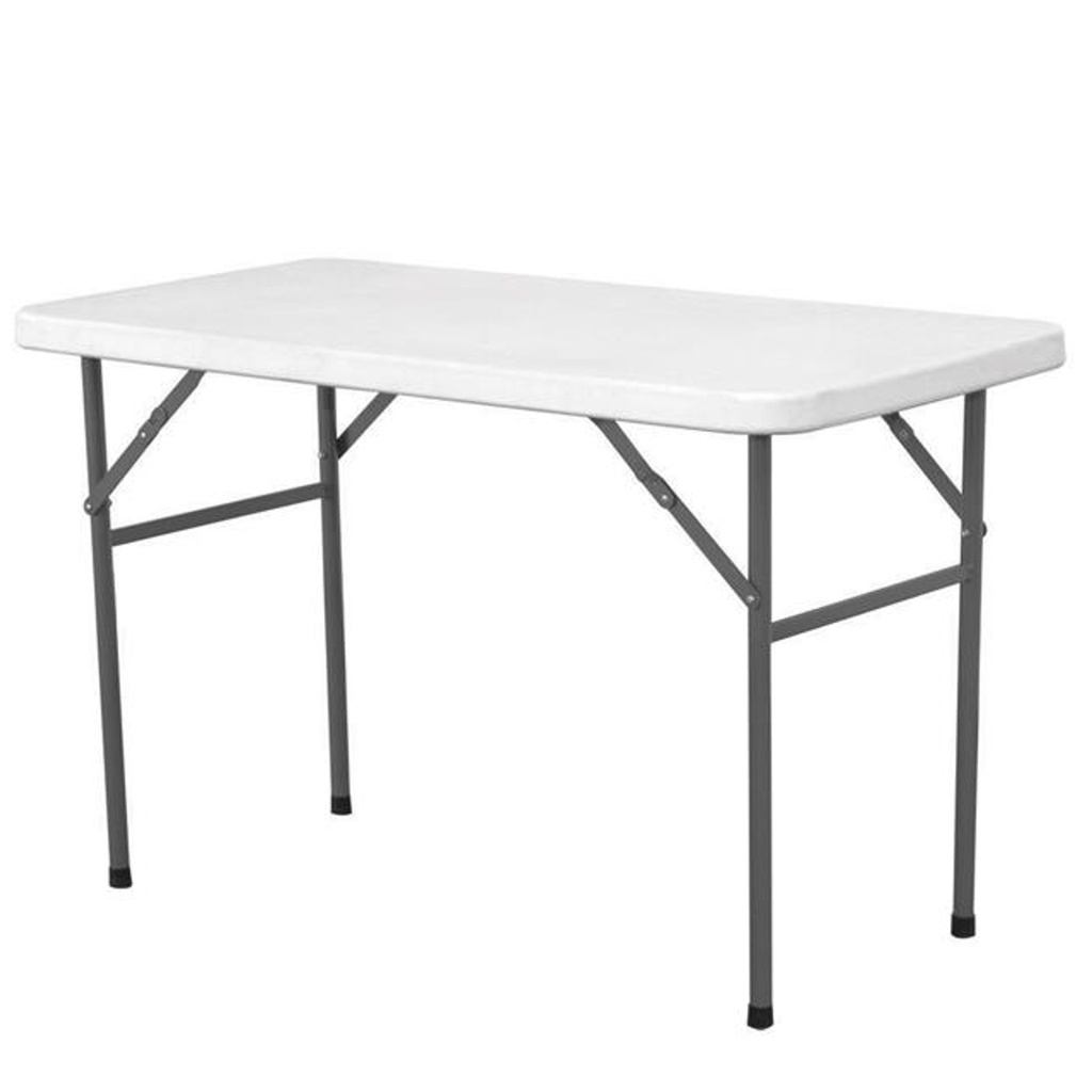 Baltas sulankstomas 122x61 cm stalas iki 130 kg - Hendi 810934