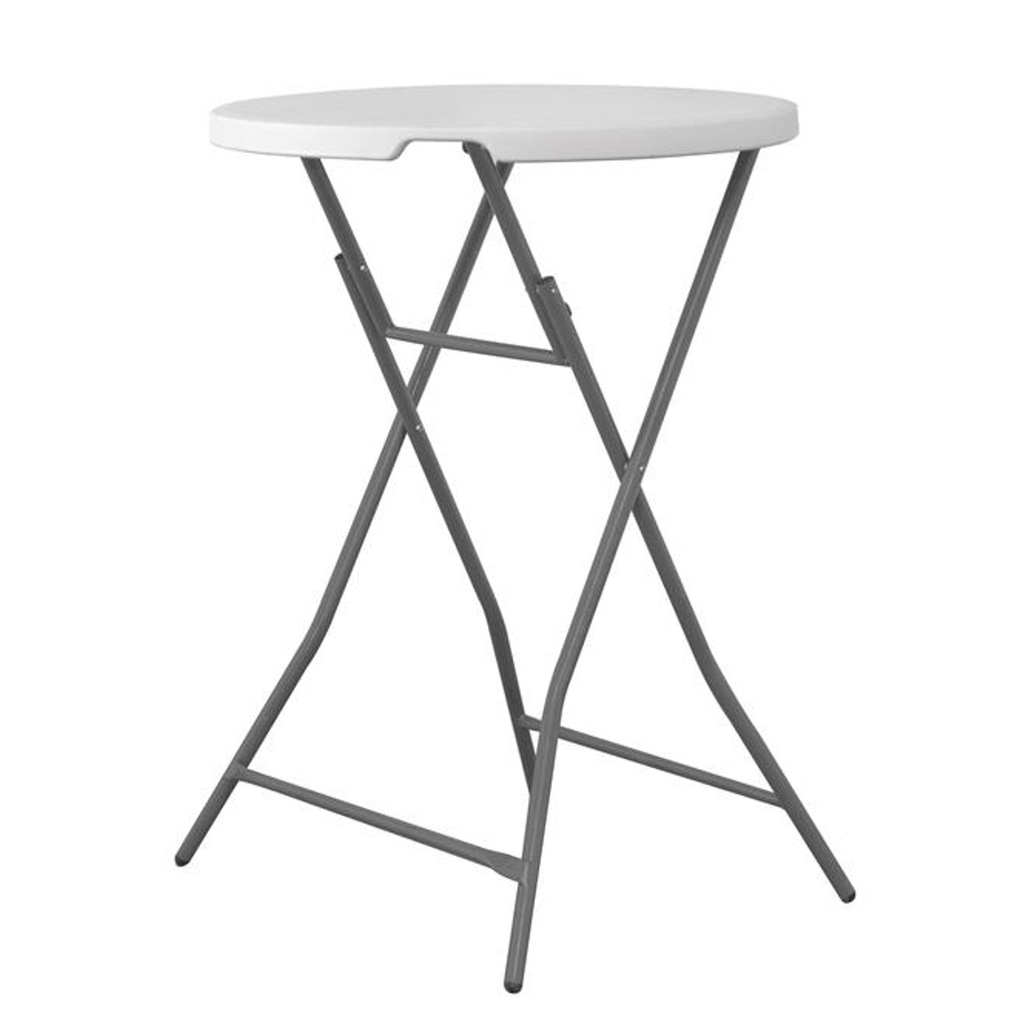 Folding bar catering table white round diameter 80cm up to 80kg - Hendi 810958