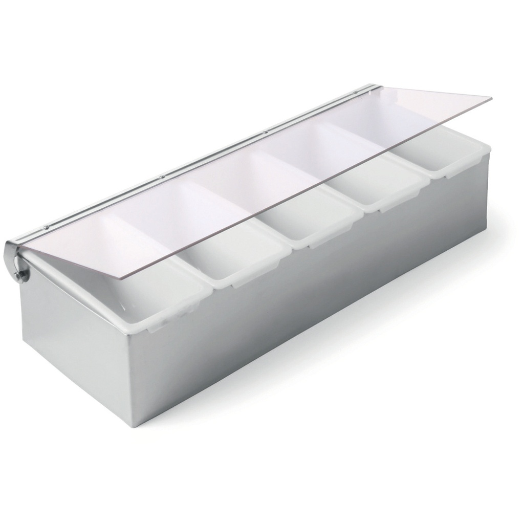 Bartender container for drink additives 5 refills steel - Hendi 552100