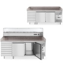 Refrigerated 2-door pizza table with 7 drawers granite top 202cm wide - Hendi 232842