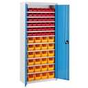 Welded workshop cabinet with bins for parts screws 75x30x165cm KIT 72 elements.