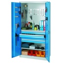 Welded workshop cabinet with tool drawers 95x60x195cm