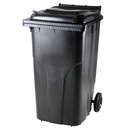 Waste and trash pail container ATESTY Europlast Austria - black 240L
