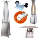 Terrace lamp heater radiator gas garden PIRAMID STAINLESS STEEL for LPG gas.
