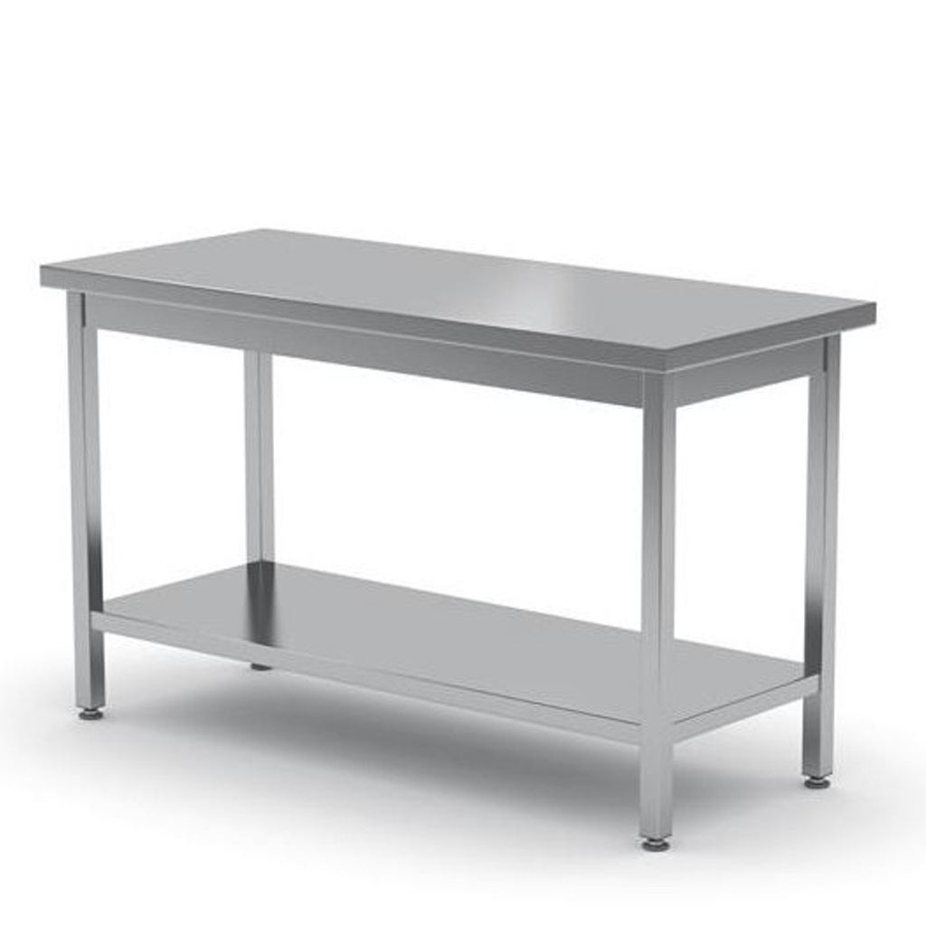 Central kitchen worktop steel table with shelf 180x60cm - Hendi 811559