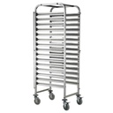 Steel cart for transporting trays sheets containers 15 x GN1/1 - Hendi 810613