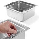 GN container with retractable handles stainless steel GN2/3 354x325mm height 200mm - Hendi 803301