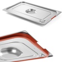 Lid for GN container Profi Line with silicone gasket and cutout for GN2/3 handles 354x325mm steel - Hendi 804315