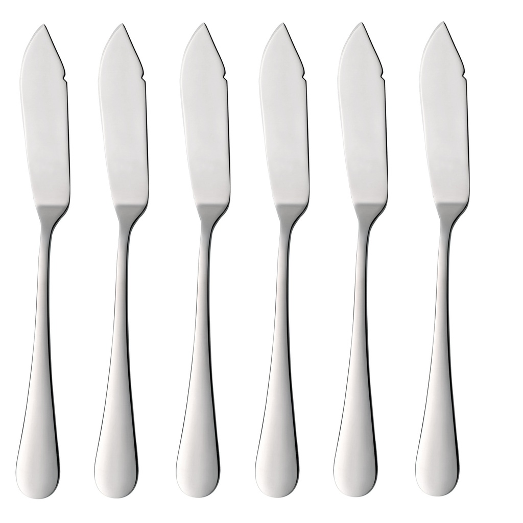 Fish knife cutlery "BLUES" set of 6pcs. - Hendi 768112