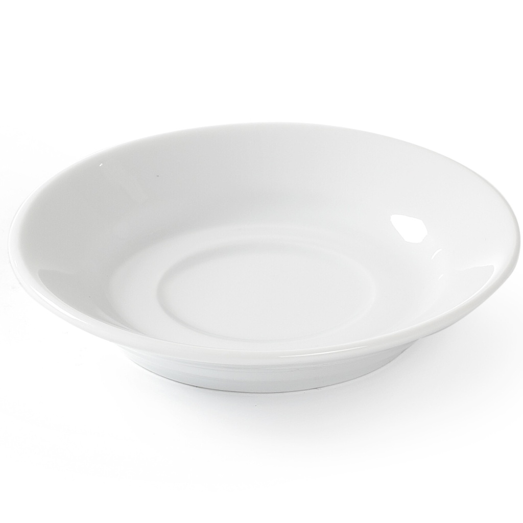 OPTIMA coffee cup saucer white porcelain 90mm dia set of 12pcs. - Hendi 770917