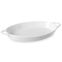 Oval casserole platter with handles 270x180x40mm white porcelain - Hendi 784020