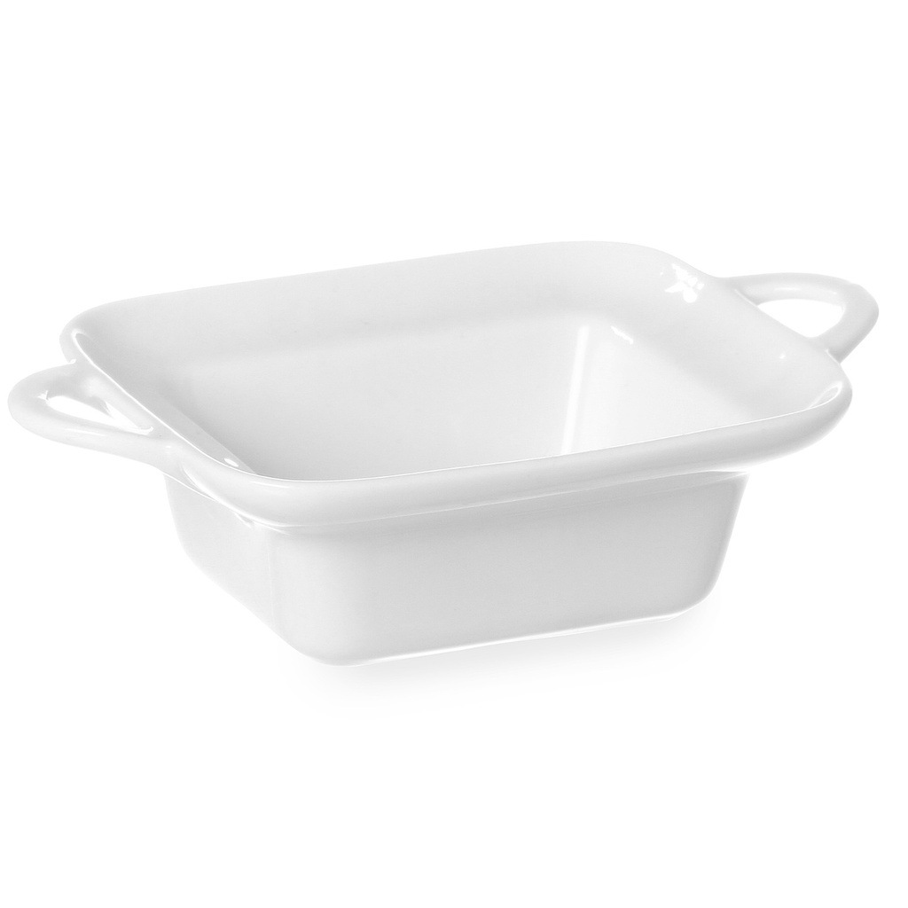 Rectangular casserole platter with ears 100x140x45mm white porcelain - Hendi 784105