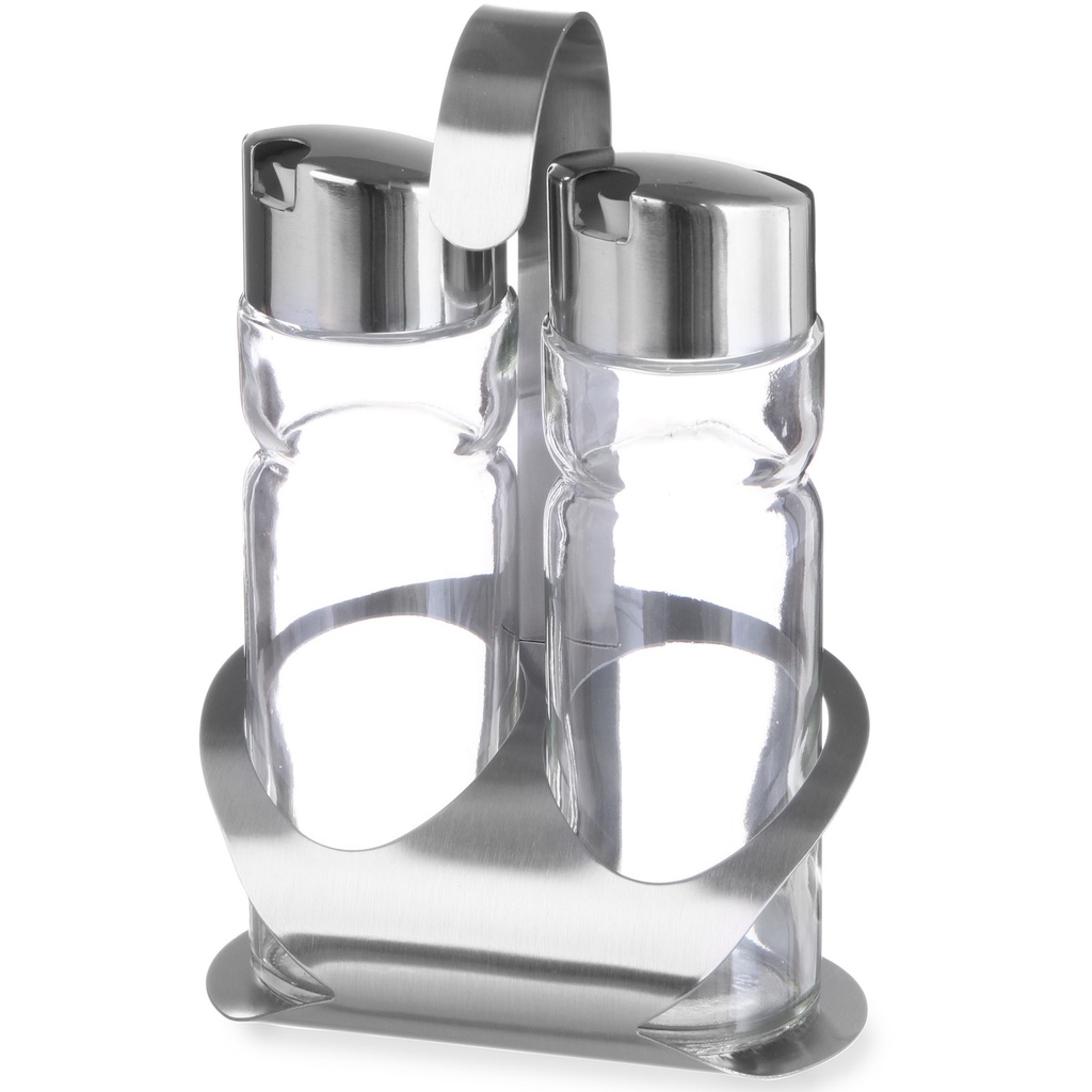 Stainless steel olive oil and wine vinegar condiment set - Hendi 465349