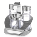 Stainless steel seasoning set salt pepper mustard - Hendi 465332