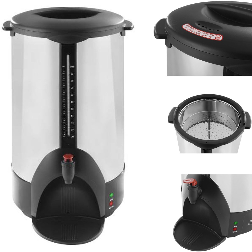 Percolator coffee and tea brewer steel double wall 230V 16L