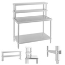 Stainless steel catering work table with extension 120x60cm