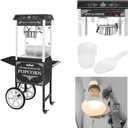 Professional powerful mobile popcorn machine on cart 230V 1.6kW black