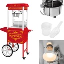 Professional powerful mobile popcorn machine on cart 230V 1.5kW red