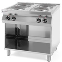 Brīvi stāvoša elektriskā plīts uz tērauda pamatnes 4 x 2,6 kW 80 cm plata