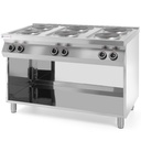 Freestanding electric cooker on a steel base 6 x 2.6kW 120cm wide