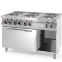 Laisvai pastatoma elektrinė viryklė 6 x 2,6 kW su GN1/1 3 kW orkaite 120 cm pločio