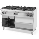 Free-standing gas cooker on a steel base 6-burner wide 120cm