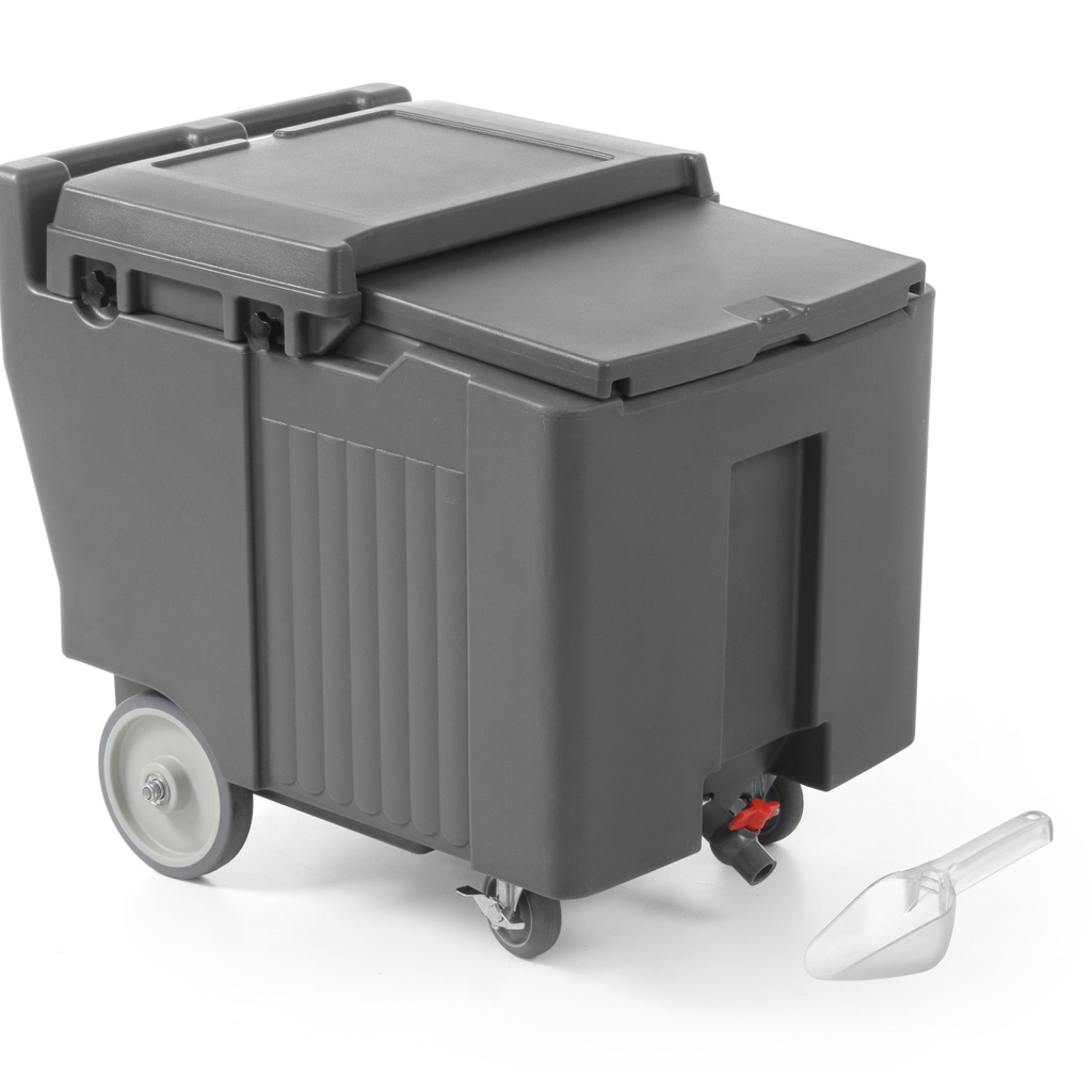 Thermo-insulated container thermos for transporting ice mobile on wheels capacity 110L.