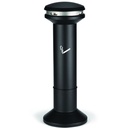 Freestanding outdoor ashtray black with 15L container