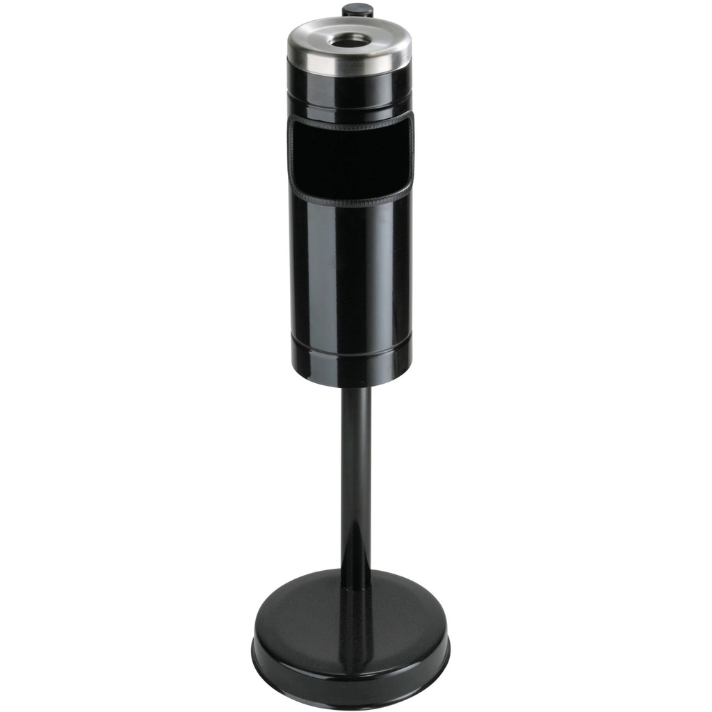 Indoor ashtray on a stand with a waste basket container diameter 15cm height 85cm.