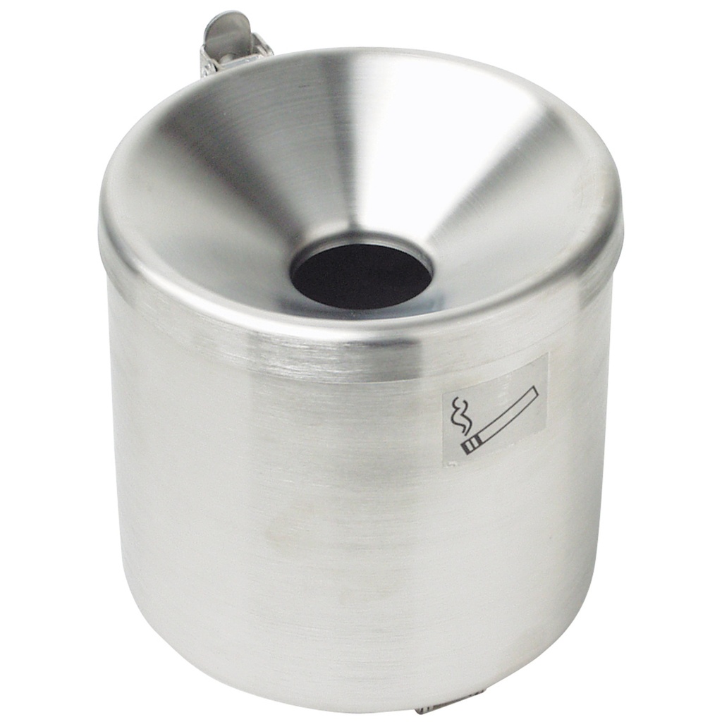 Self-extinguishing wall ashtray for indoor and outdoor in stainless steel 15cm dia.