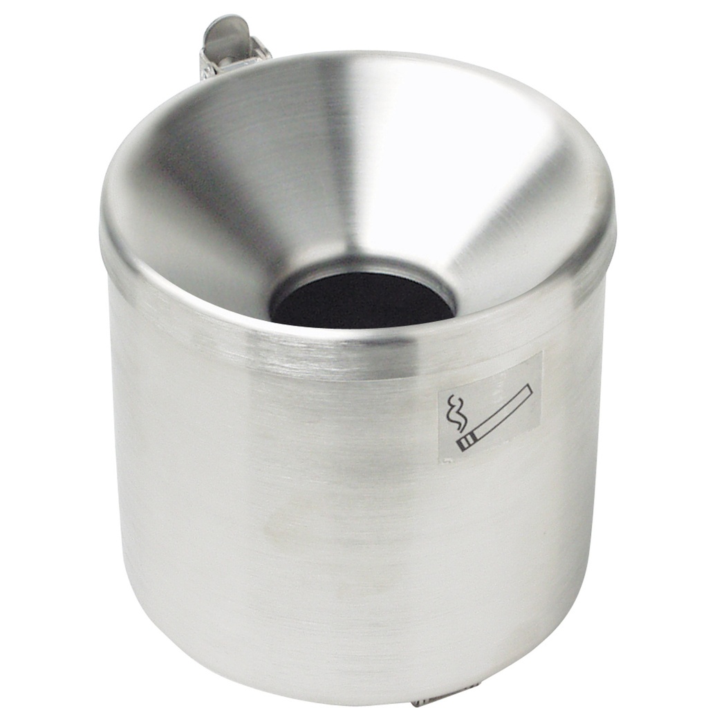 Self-extinguishing wall ashtray for indoor and outdoor in stainless steel 9cm diameter