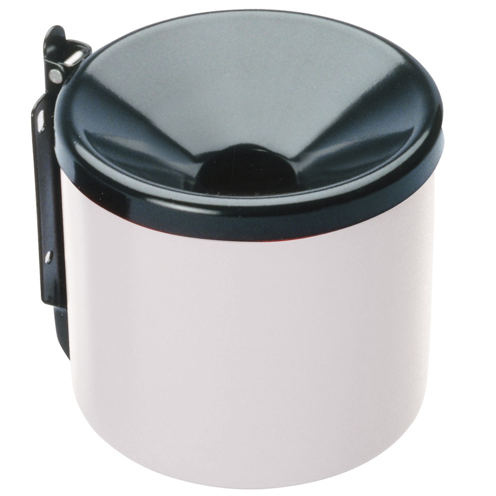 Wall ashtray self-extinguishing for indoor and outdoor white 15cm diameter.