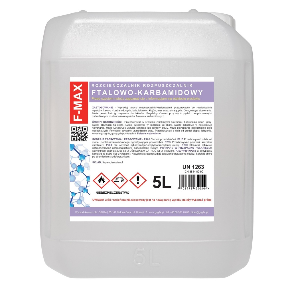 Phthalic-carbamide thinner for paints and varnishes F-MAX 5L