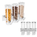 Dispenser for loose products flakes muesli nuts hung on the wall 3 x 1.5L