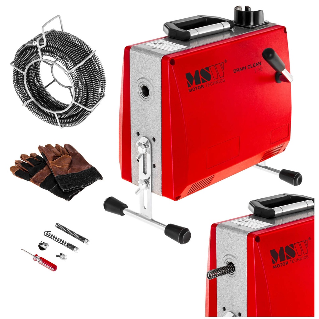 Elektriskais spirālveida cauruļu tīrītājs 390 W diametrs 30 - 100 mm MSW-DRAIN CLEAN 2.3E