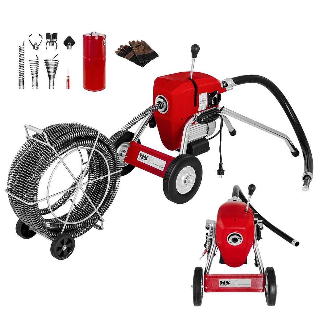 Electric pipe pusher machine 1100W dia 32mm MSW POWER DRAIN CLEAN 4.6E + accessories