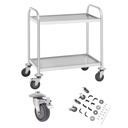 Stainless steel 2 shelf catering cart up to 150kg